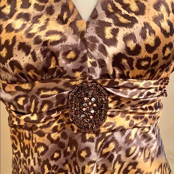 Bisou Bisou Animal Print Halter Top Sz 8 - Picture 2 of 4
